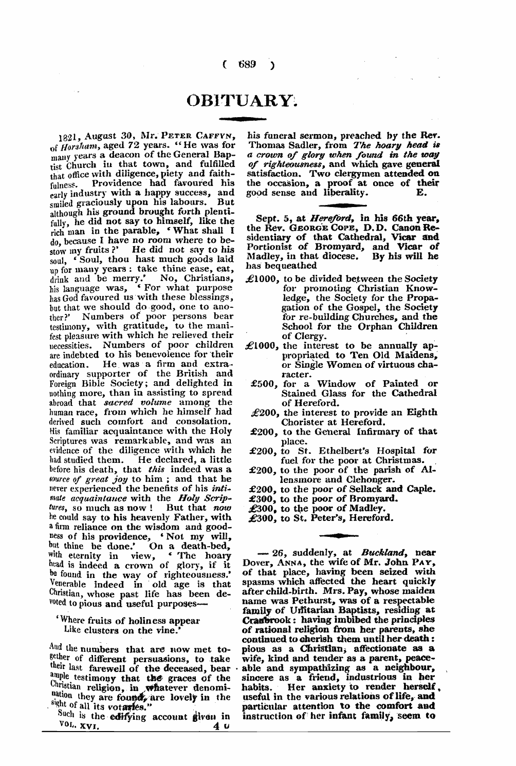 Monthly Repository (1806-1838) and Unitarian Chronicle (1832-1833): F Y, 1st edition - Untitled Article