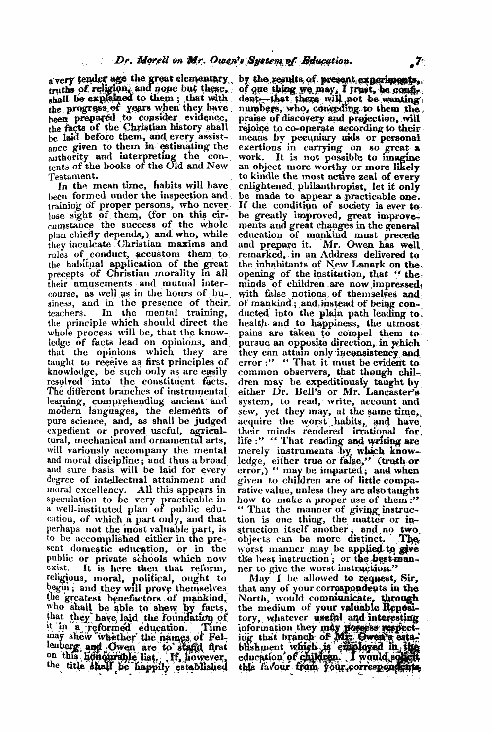 Monthly Repository (1806-1838) and Unitarian Chronicle (1832-1833): F Y, 1st edition - Untitled Article