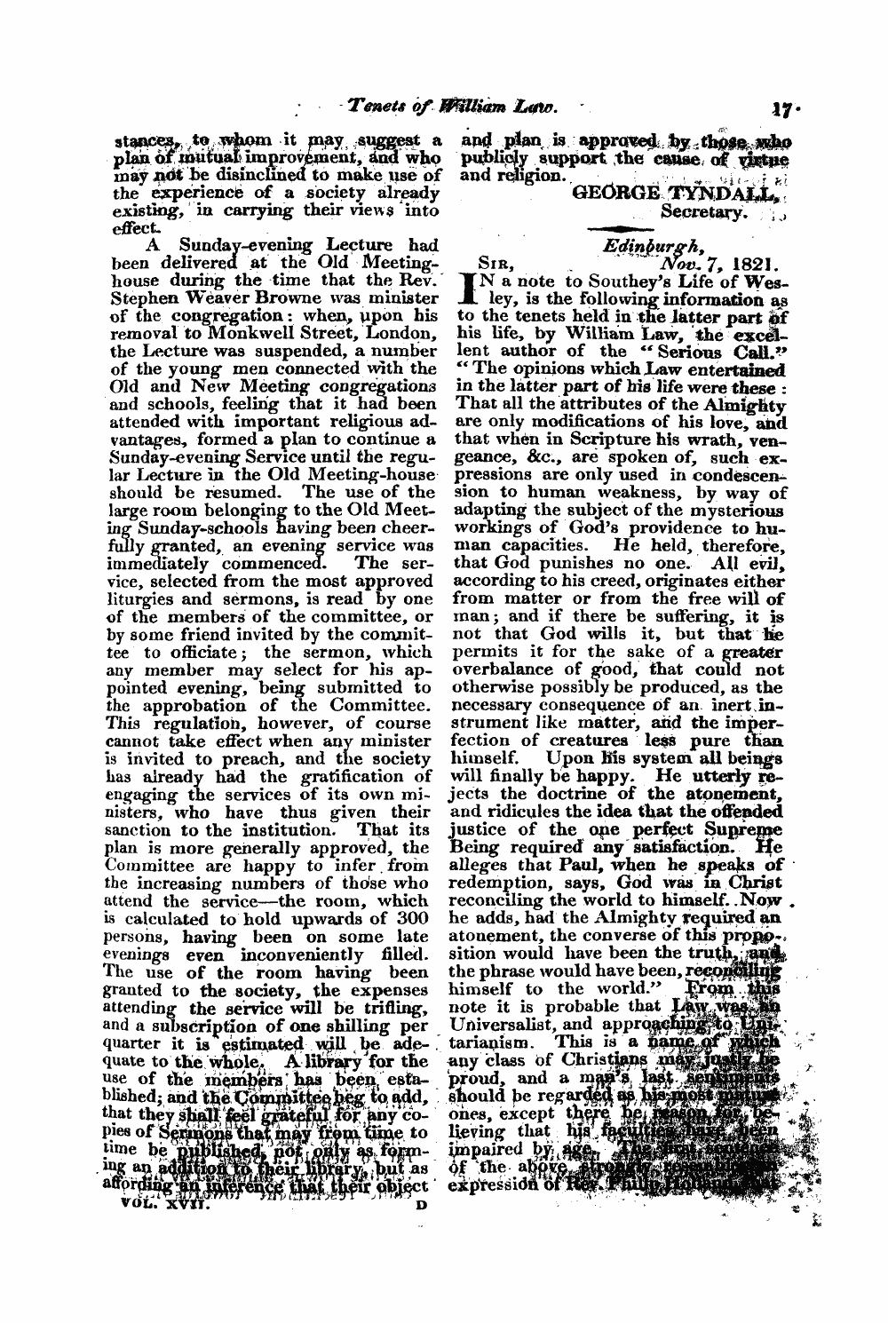 Monthly Repository (1806-1838) and Unitarian Chronicle (1832-1833): F Y, 1st edition: 17