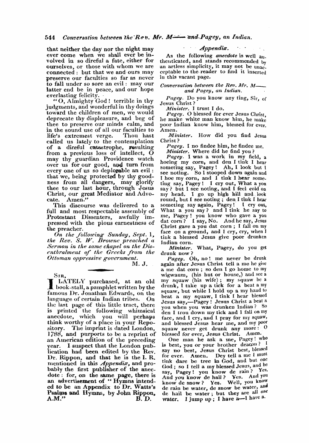 Monthly Repository (1806-1838) and Unitarian Chronicle (1832-1833): F Y, 1st edition - Untitled Article