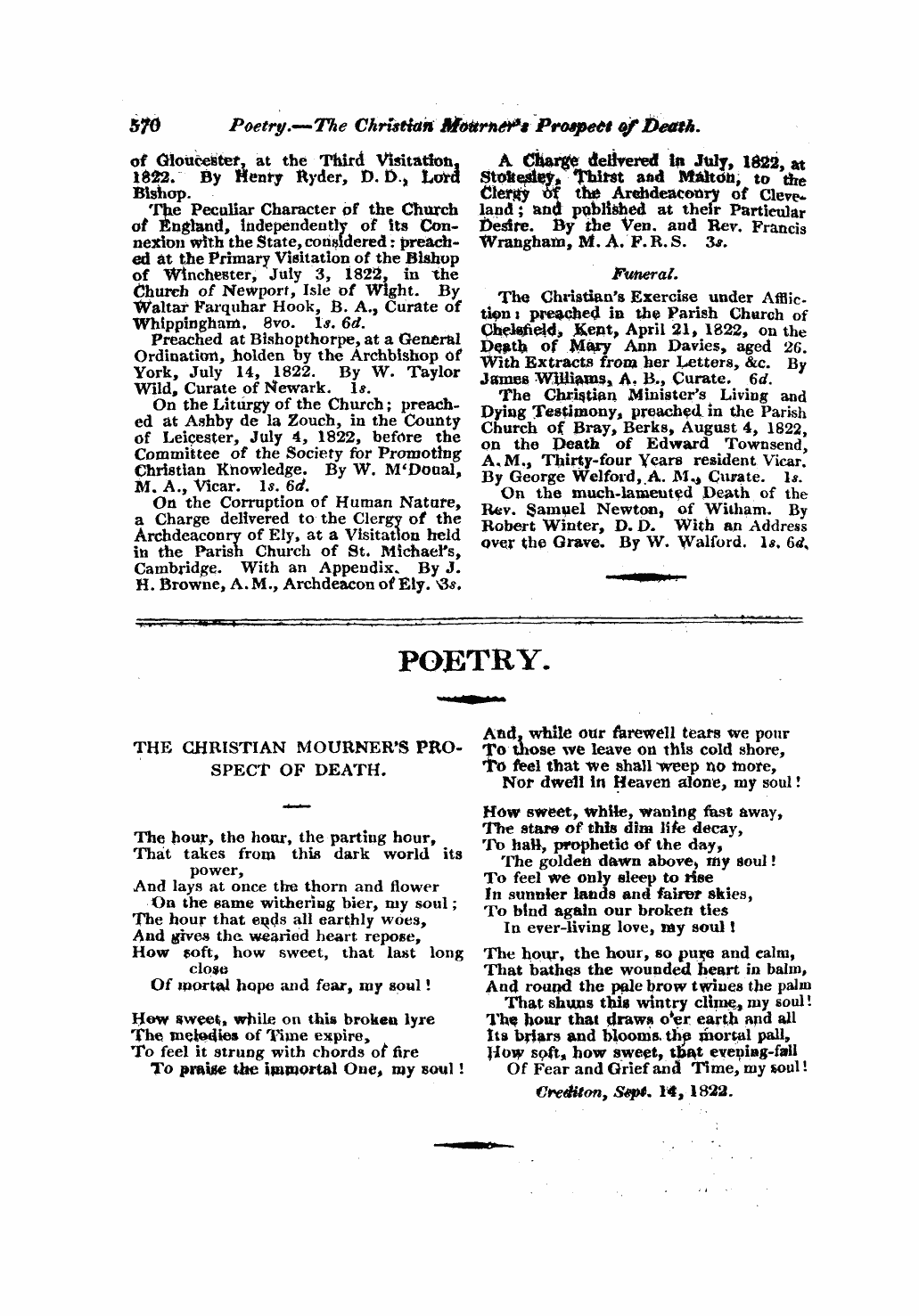 Monthly Repository (1806-1838) and Unitarian Chronicle (1832-1833): F Y, 1st edition - Untitled Article