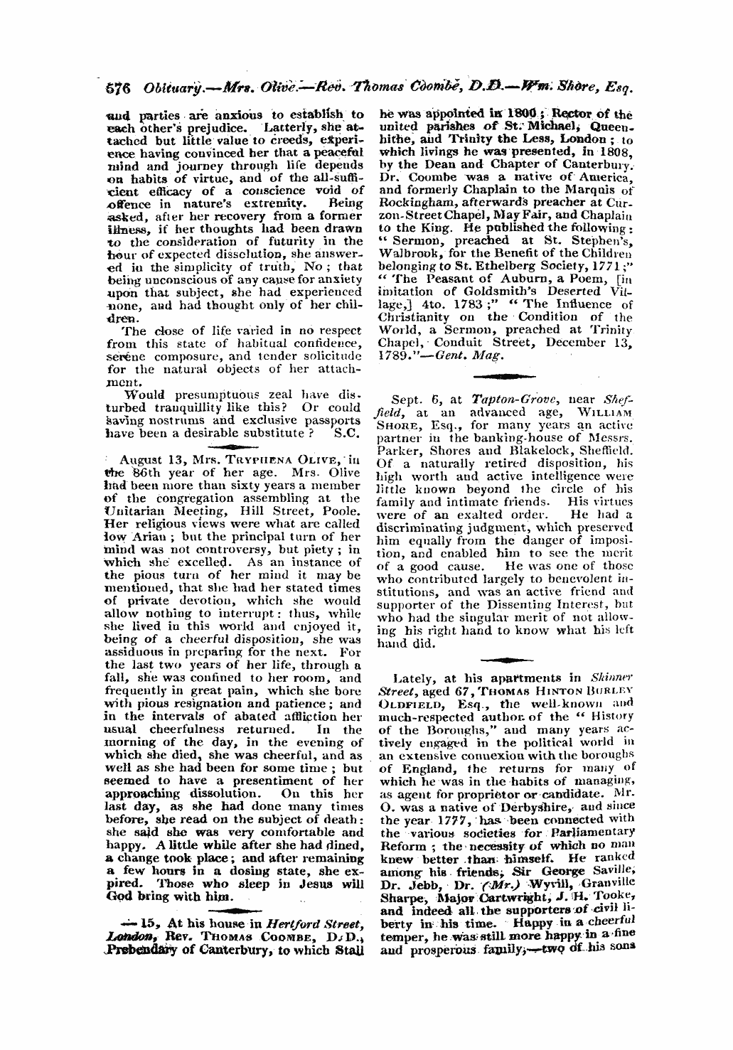 Monthly Repository (1806-1838) and Unitarian Chronicle (1832-1833): F Y, 1st edition - Untitled Article