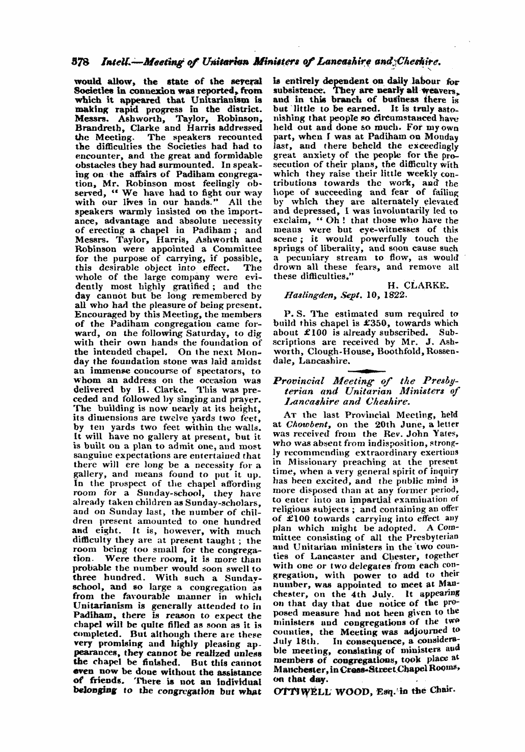 Monthly Repository (1806-1838) and Unitarian Chronicle (1832-1833): F Y, 1st edition - Untitled Article