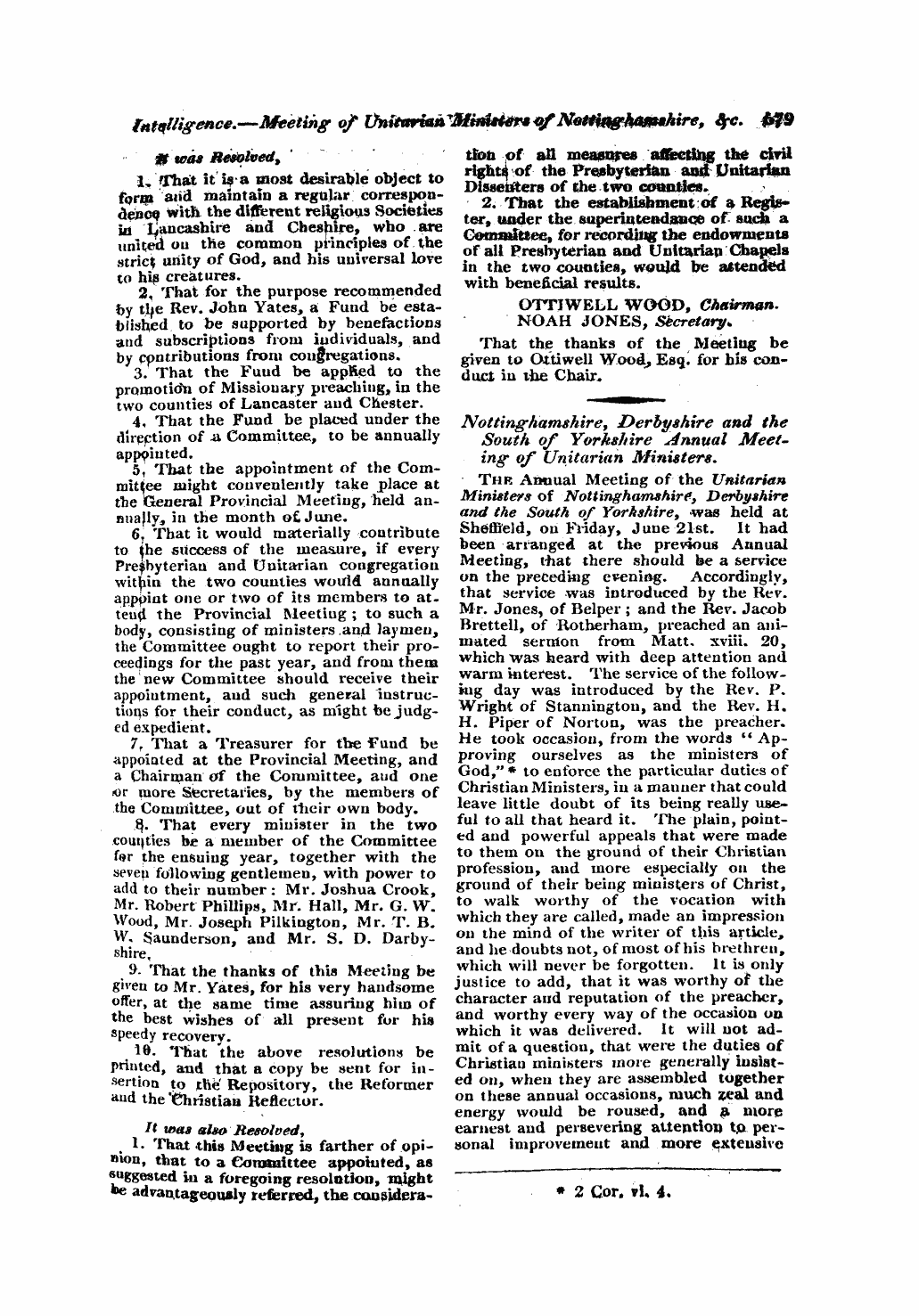 Monthly Repository (1806-1838) and Unitarian Chronicle (1832-1833): F Y, 1st edition - Untitled Article