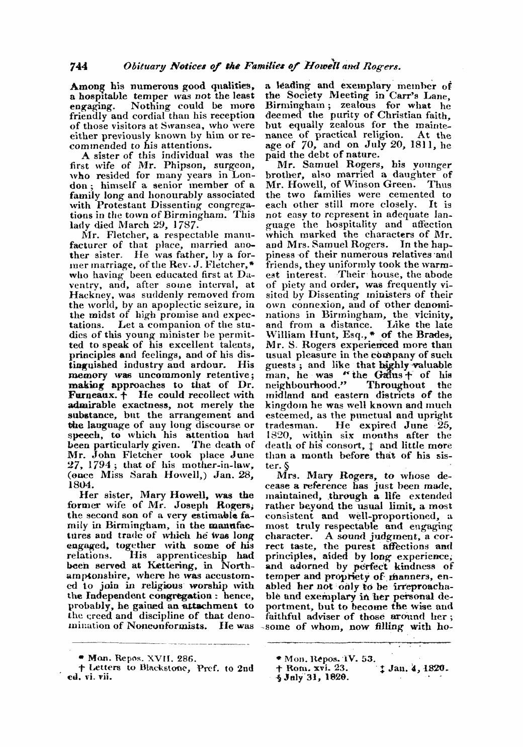 Monthly Repository (1806-1838) and Unitarian Chronicle (1832-1833): F Y, 1st edition - Untitled Article