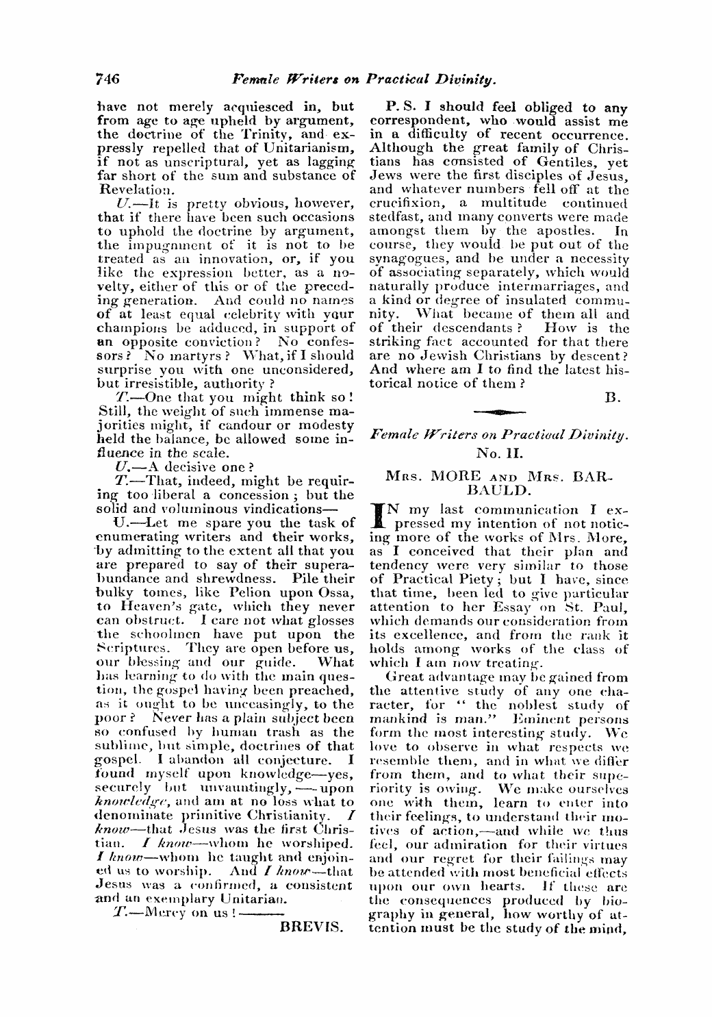 Monthly Repository (1806-1838) and Unitarian Chronicle (1832-1833): F Y, 1st edition - Untitled Article