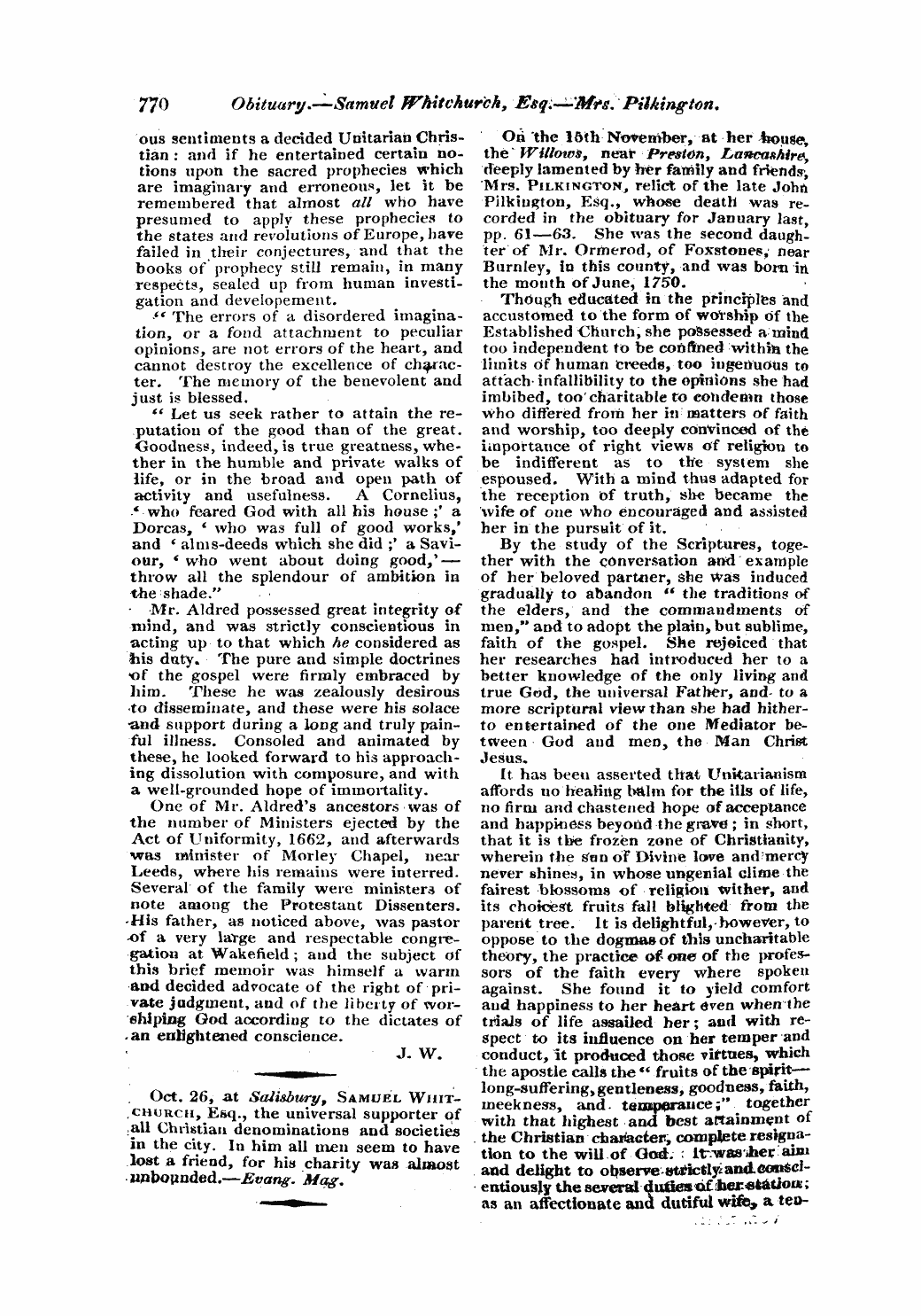 Monthly Repository (1806-1838) and Unitarian Chronicle (1832-1833): F Y, 1st edition - Untitled Article