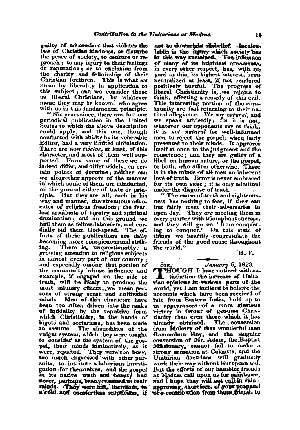 Monthly Repository (1806-1838) and Unitarian Chronicle (1832-1833): F Y, 1st edition - Untitled Article