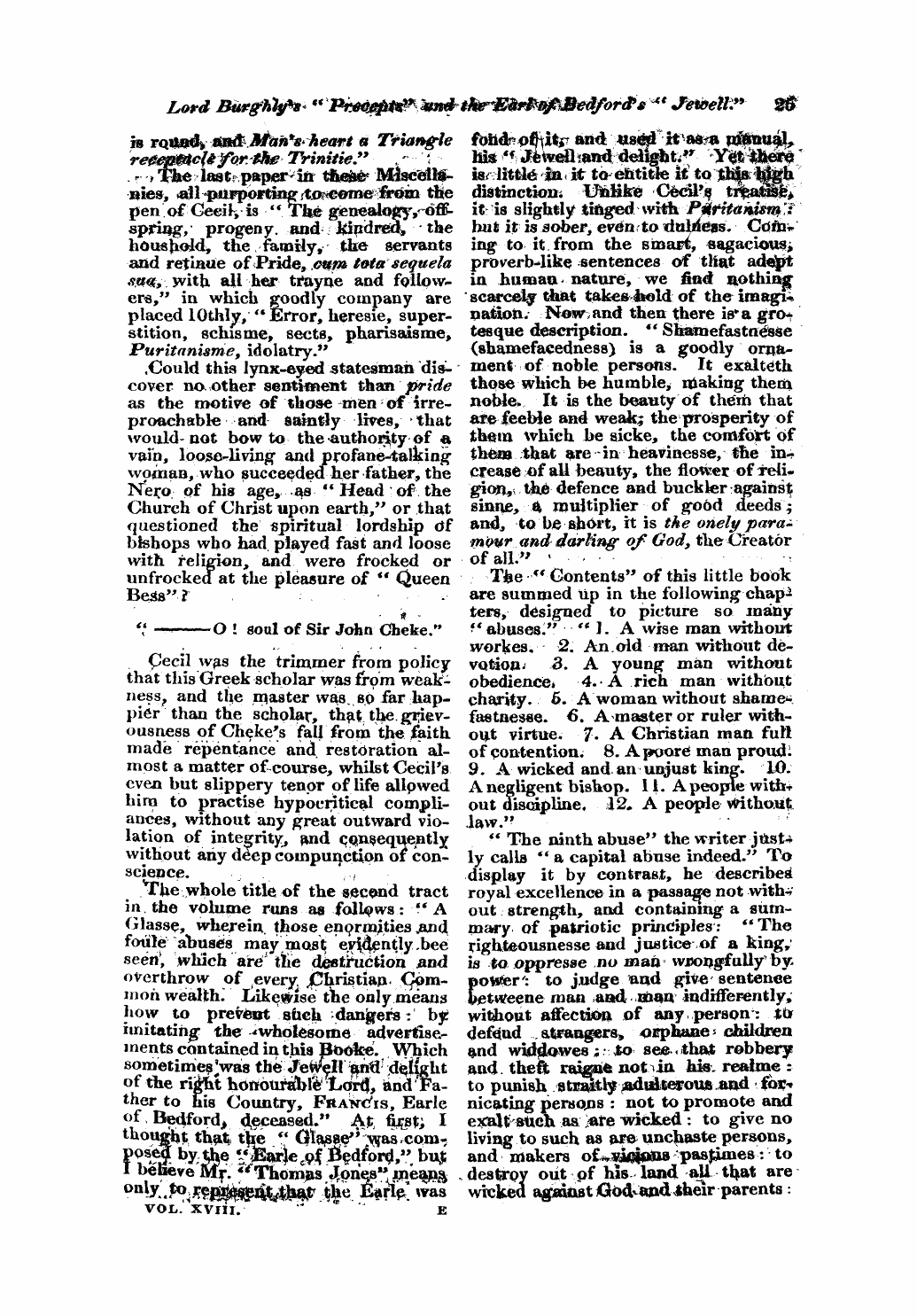 Monthly Repository (1806-1838) and Unitarian Chronicle (1832-1833): F Y, 1st edition: 25