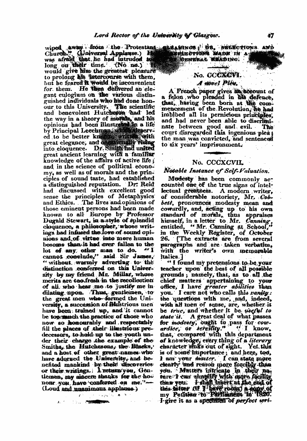 Monthly Repository (1806-1838) and Unitarian Chronicle (1832-1833): F Y, 1st edition - Untitled Article