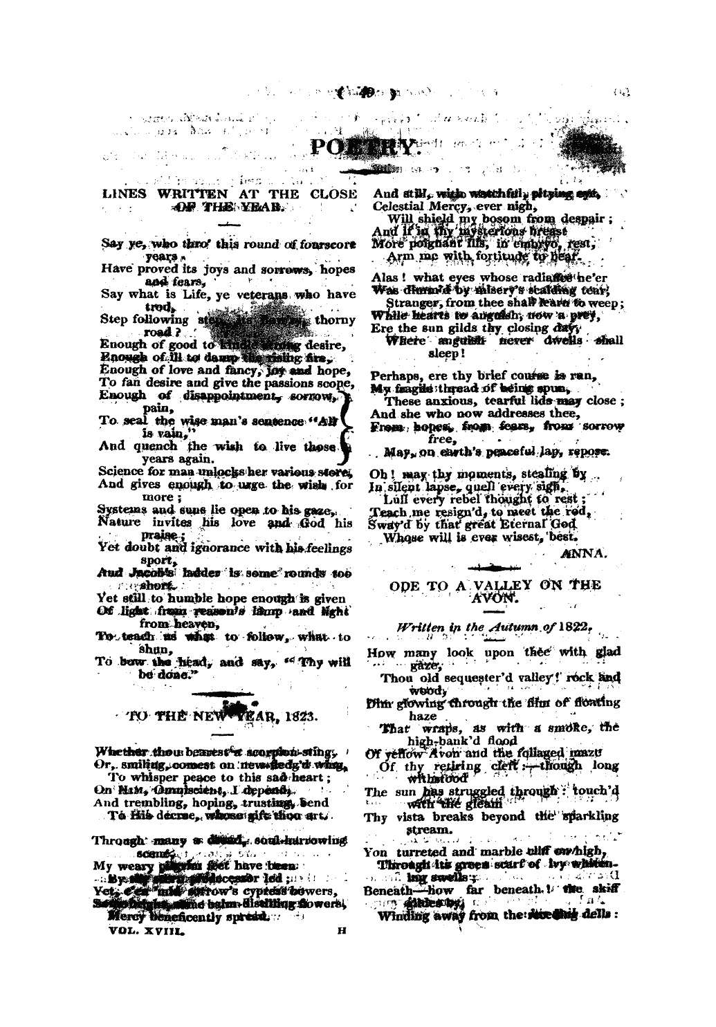 Monthly Repository (1806-1838) and Unitarian Chronicle (1832-1833): F Y, 1st edition: 49