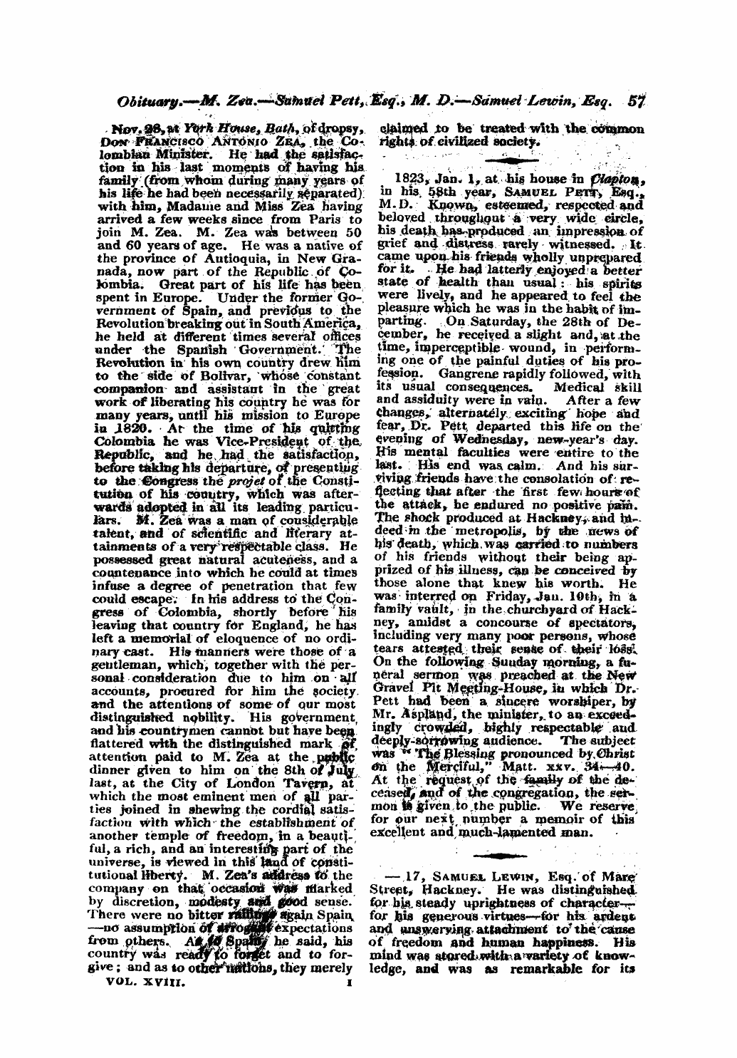 Monthly Repository (1806-1838) and Unitarian Chronicle (1832-1833): F Y, 1st edition - Untitled Article