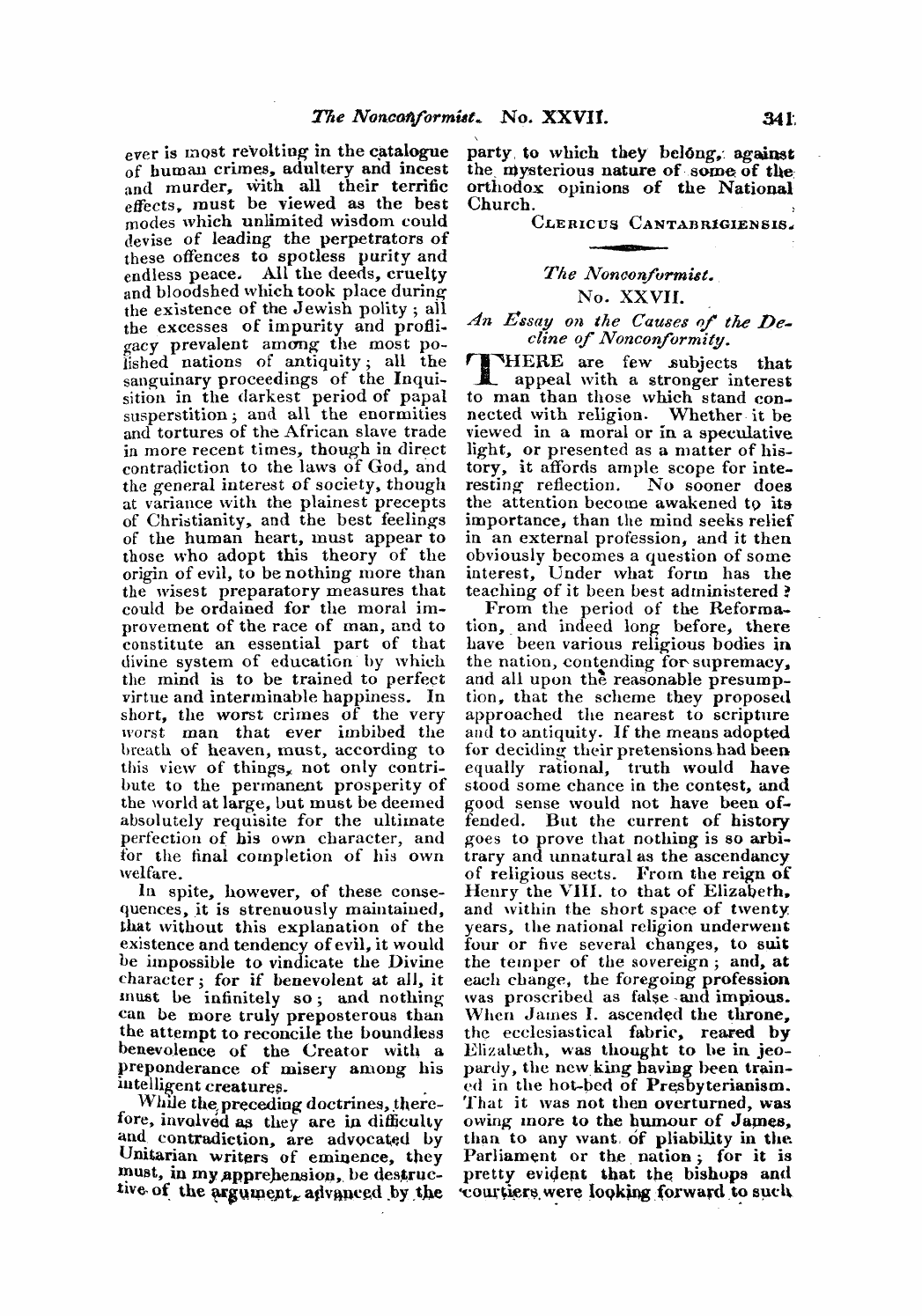 Monthly Repository (1806-1838) and Unitarian Chronicle (1832-1833): F Y, 1st edition - Untitled Article