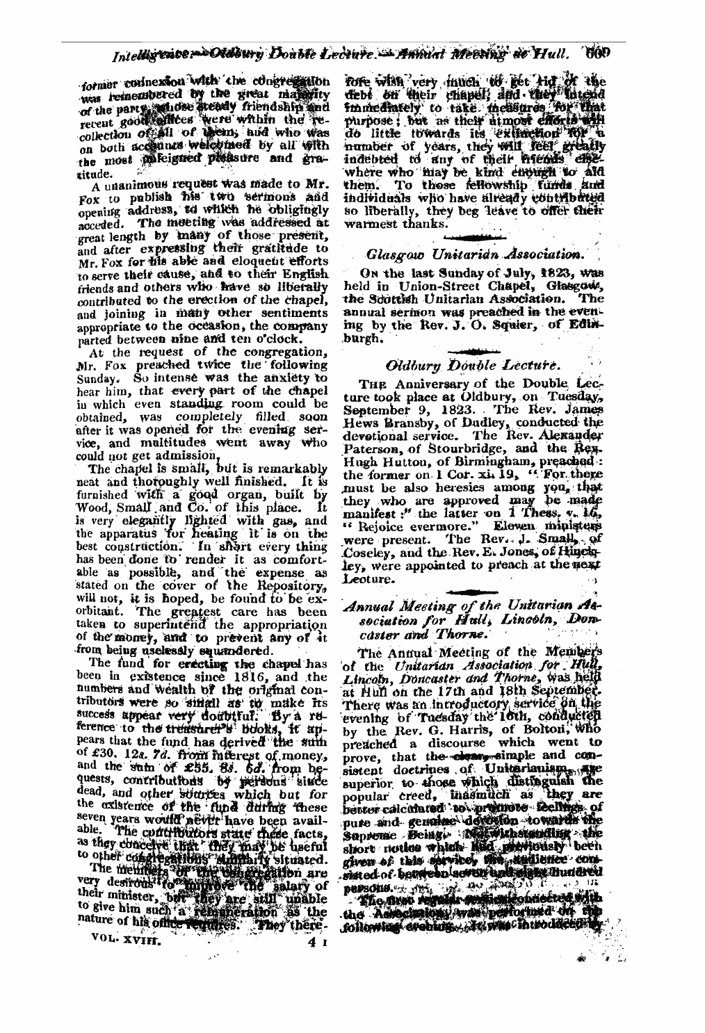 Monthly Repository (1806-1838) and Unitarian Chronicle (1832-1833): F Y, 1st edition - Untitled Article