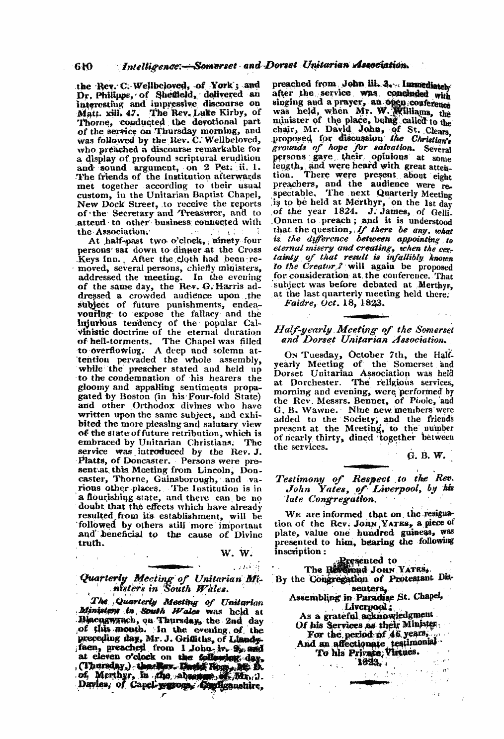 Monthly Repository (1806-1838) and Unitarian Chronicle (1832-1833): F Y, 1st edition - Untitled Article