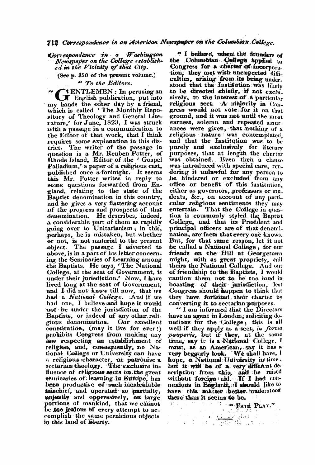 Monthly Repository (1806-1838) and Unitarian Chronicle (1832-1833): F Y, 1st edition - Untitled Article