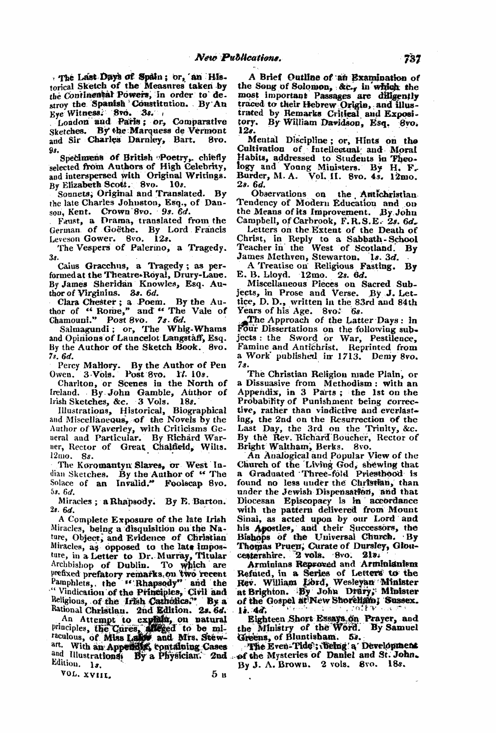 Monthly Repository (1806-1838) and Unitarian Chronicle (1832-1833): F Y, 1st edition - Untitled Article