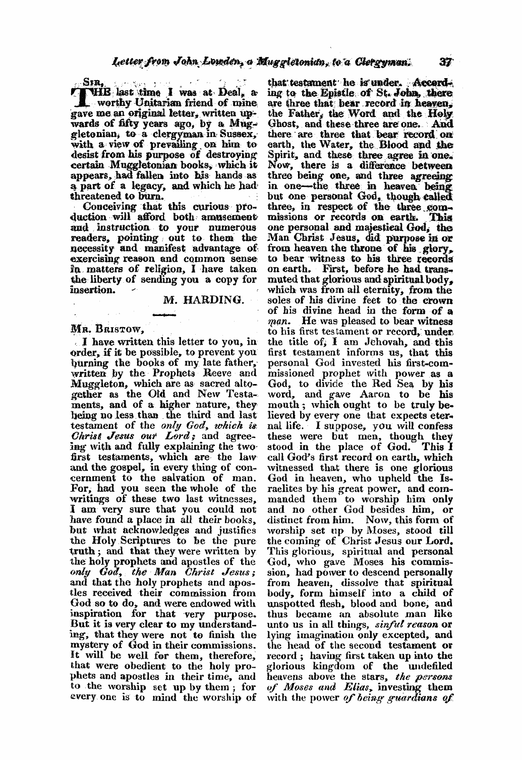 Monthly Repository (1806-1838) and Unitarian Chronicle (1832-1833): F Y, 1st edition - Untitled Article