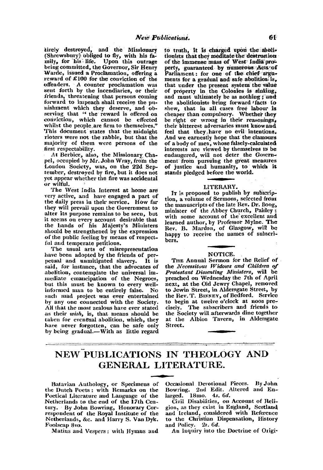 Monthly Repository (1806-1838) and Unitarian Chronicle (1832-1833): F Y, 1st edition - Untitled Article