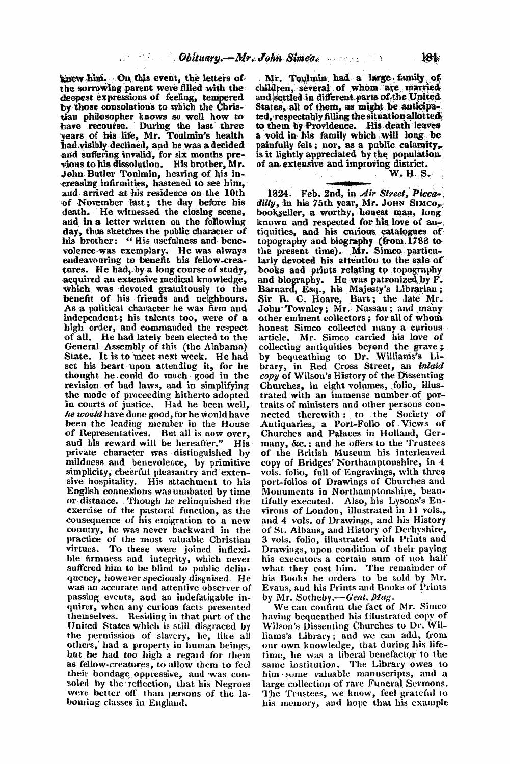 Monthly Repository (1806-1838) and Unitarian Chronicle (1832-1833): F Y, 1st edition - Untitled Article