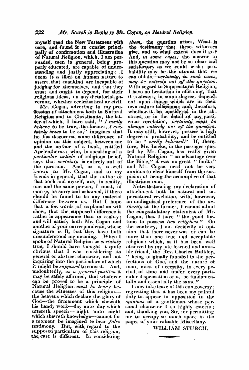 Monthly Repository (1806-1838) and Unitarian Chronicle (1832-1833): F Y, 1st edition - Untitled Article