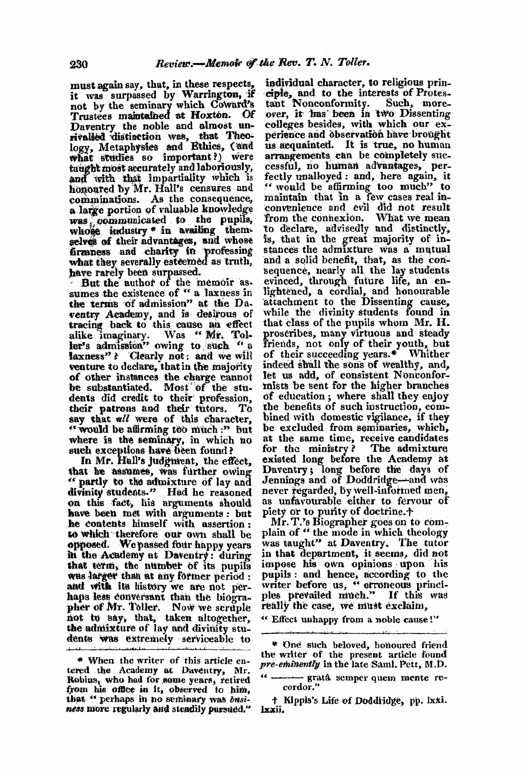 Monthly Repository (1806-1838) and Unitarian Chronicle (1832-1833): F Y, 1st edition - Untitled Article