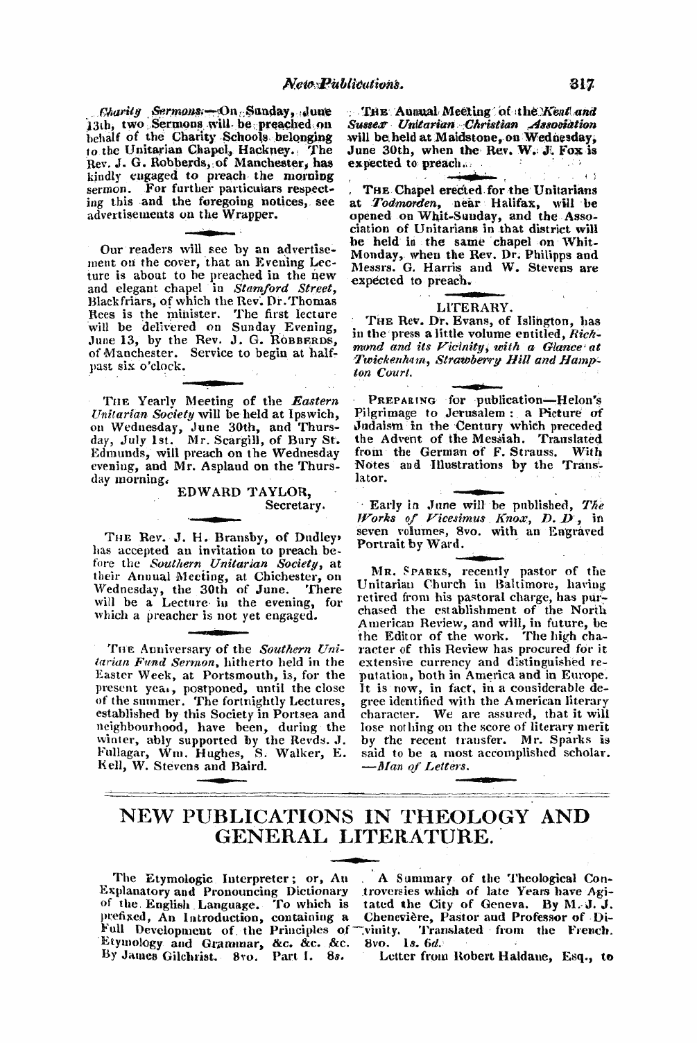 Monthly Repository (1806-1838) and Unitarian Chronicle (1832-1833): F Y, 1st edition - Untitled Article