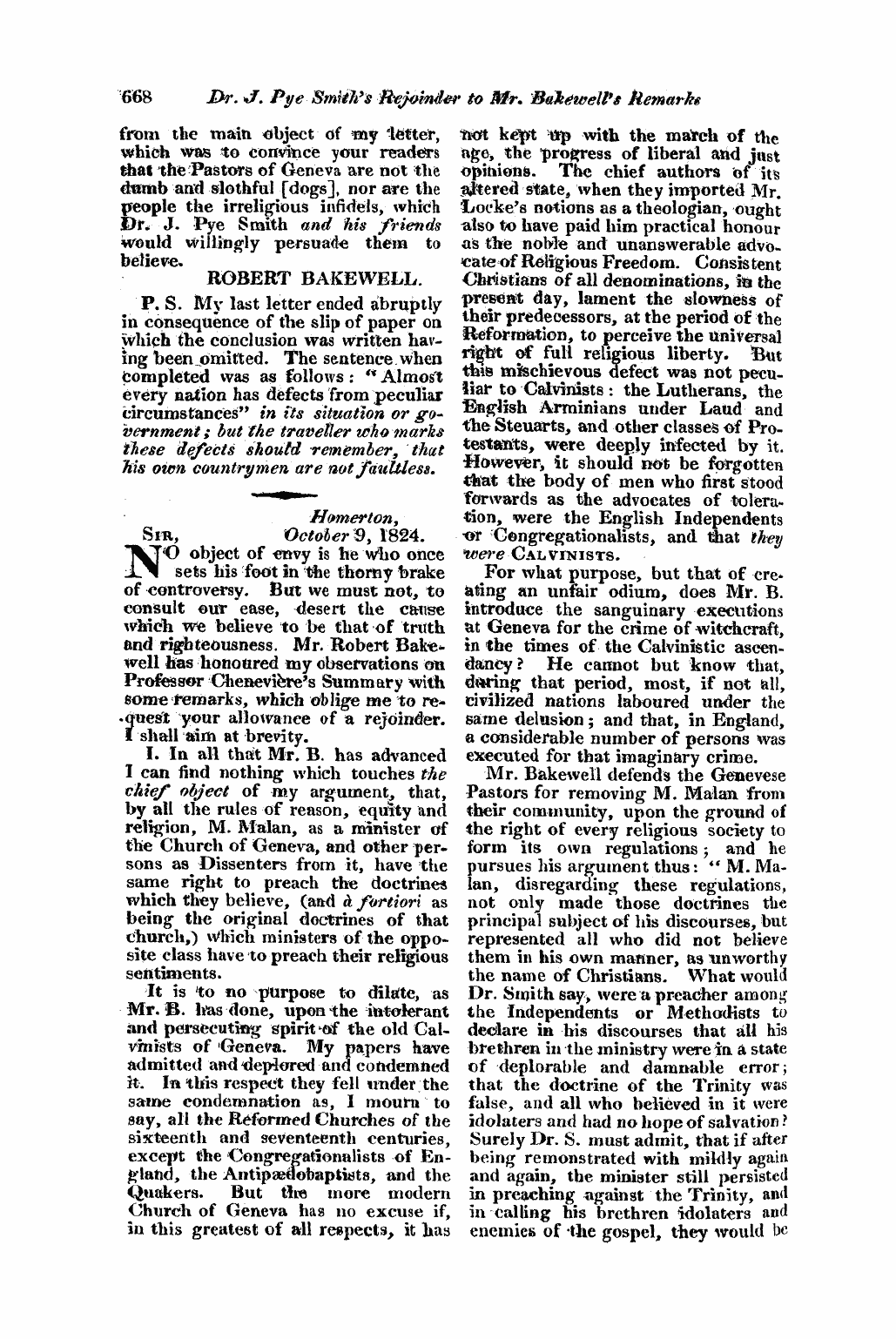 Monthly Repository (1806-1838) and Unitarian Chronicle (1832-1833): F Y, 1st edition - Untitled Article