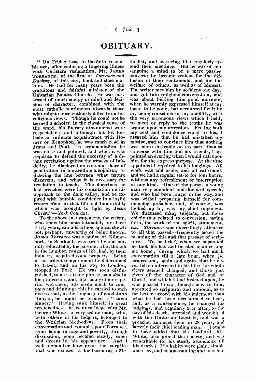 Monthly Repository (1806-1838) and Unitarian Chronicle (1832-1833): F Y, 1st edition - Untitled Article