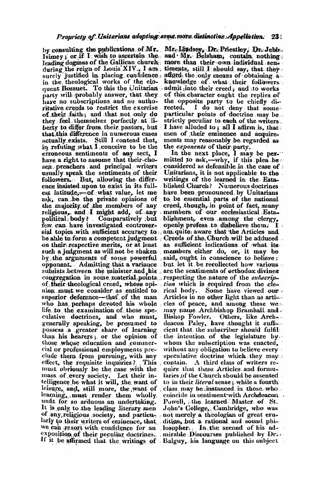 Monthly Repository (1806-1838) and Unitarian Chronicle (1832-1833): F Y, 1st edition: 23