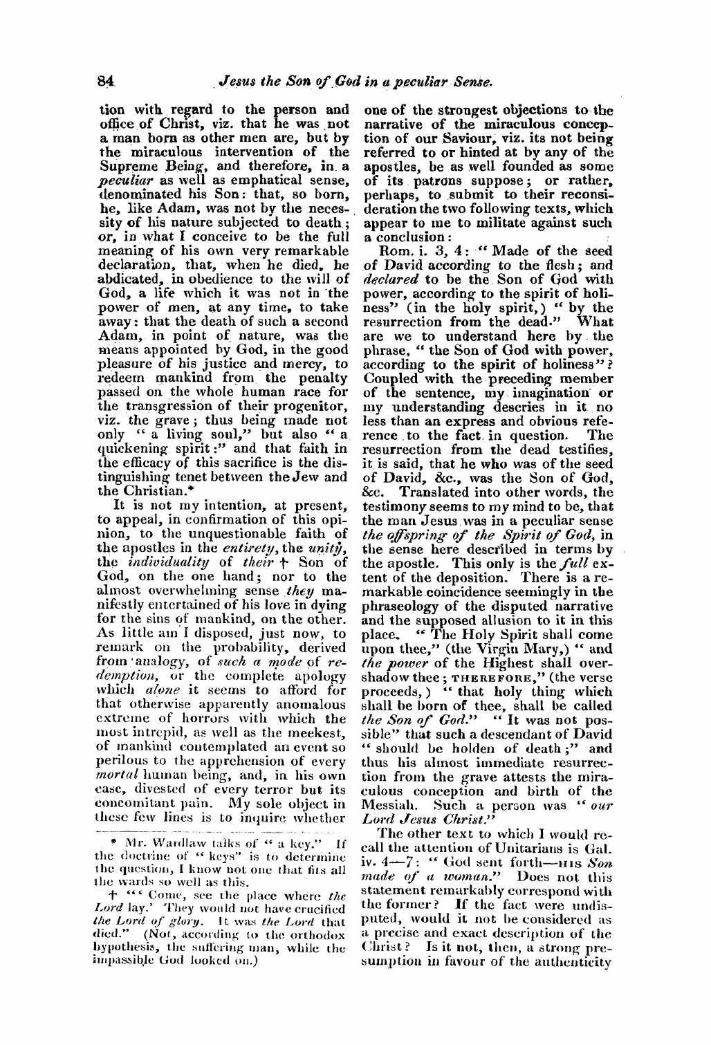 Monthly Repository (1806-1838) and Unitarian Chronicle (1832-1833): F Y, 1st edition - Untitled Article