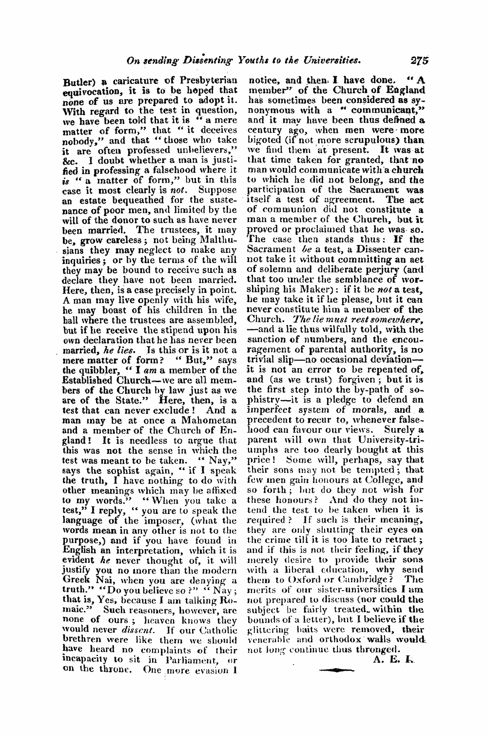 Monthly Repository (1806-1838) and Unitarian Chronicle (1832-1833): F Y, 1st edition - Untitled Article