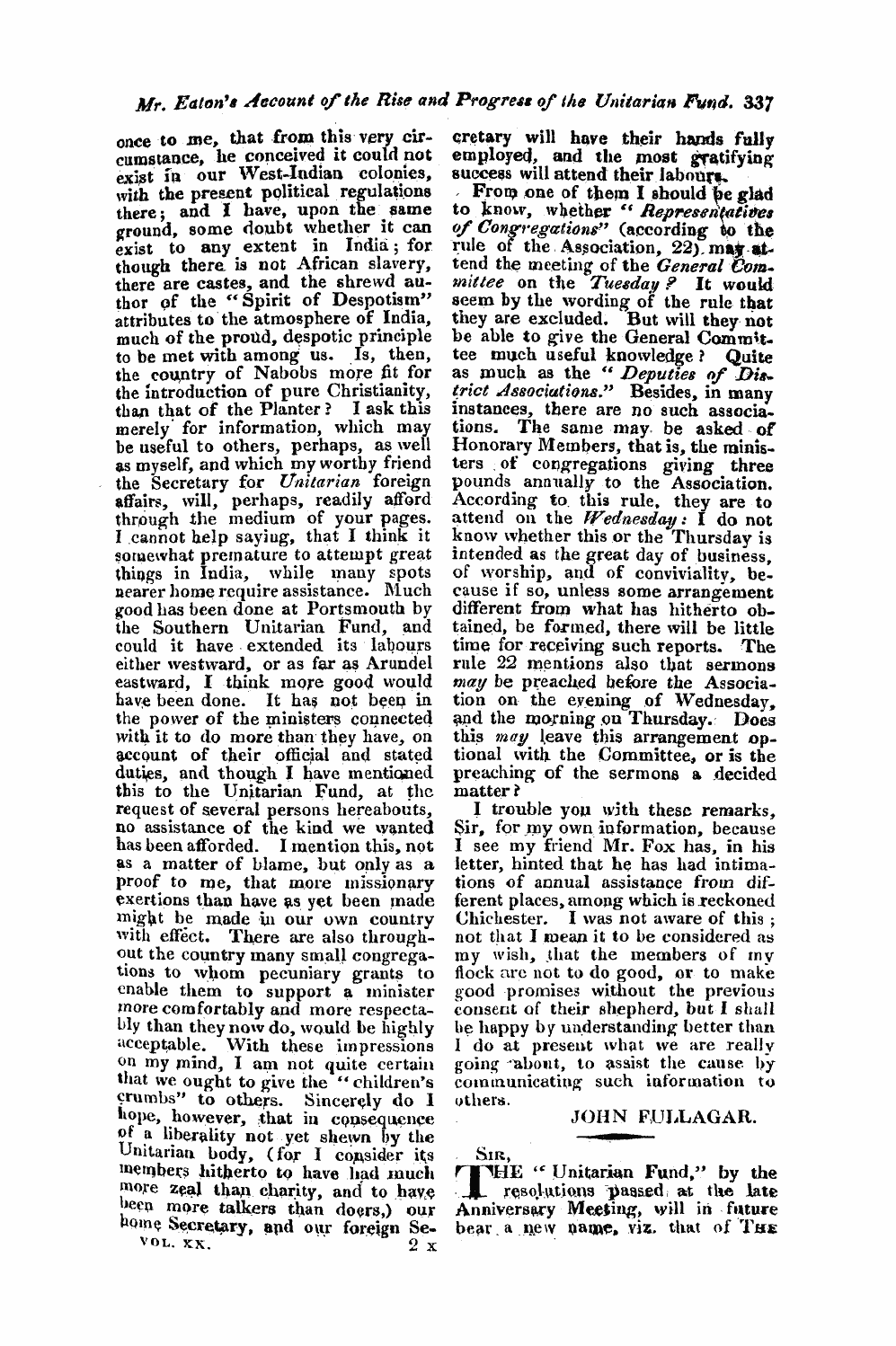 Monthly Repository (1806-1838) and Unitarian Chronicle (1832-1833): F Y, 1st edition - Untitled Article