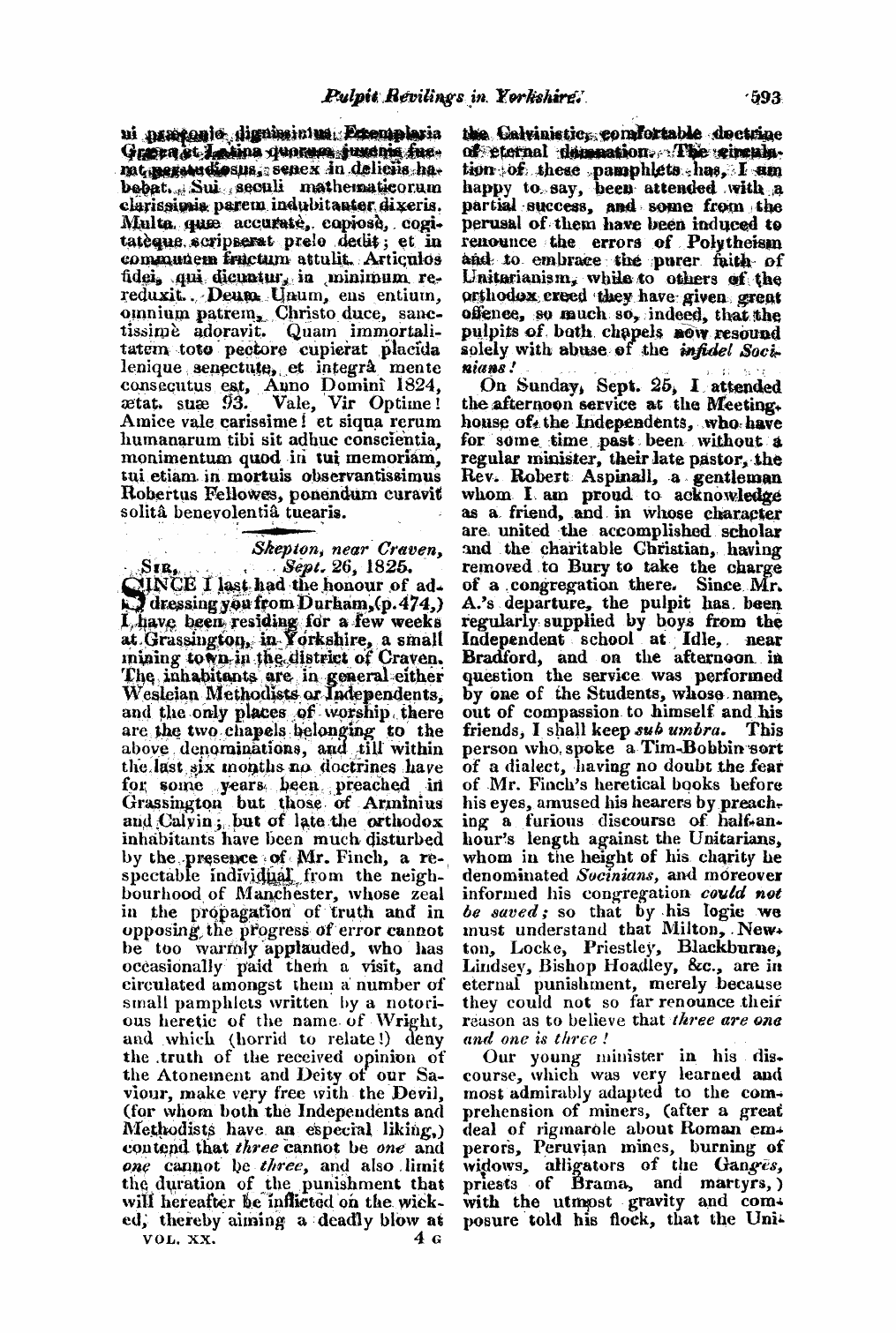 Monthly Repository (1806-1838) and Unitarian Chronicle (1832-1833): F Y, 1st edition - Untitled Article