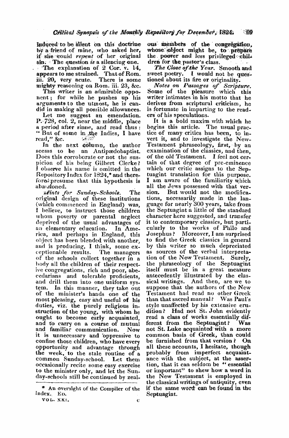 Monthly Repository (1806-1838) and Unitarian Chronicle (1832-1833): F Y, 1st edition - Untitled Article