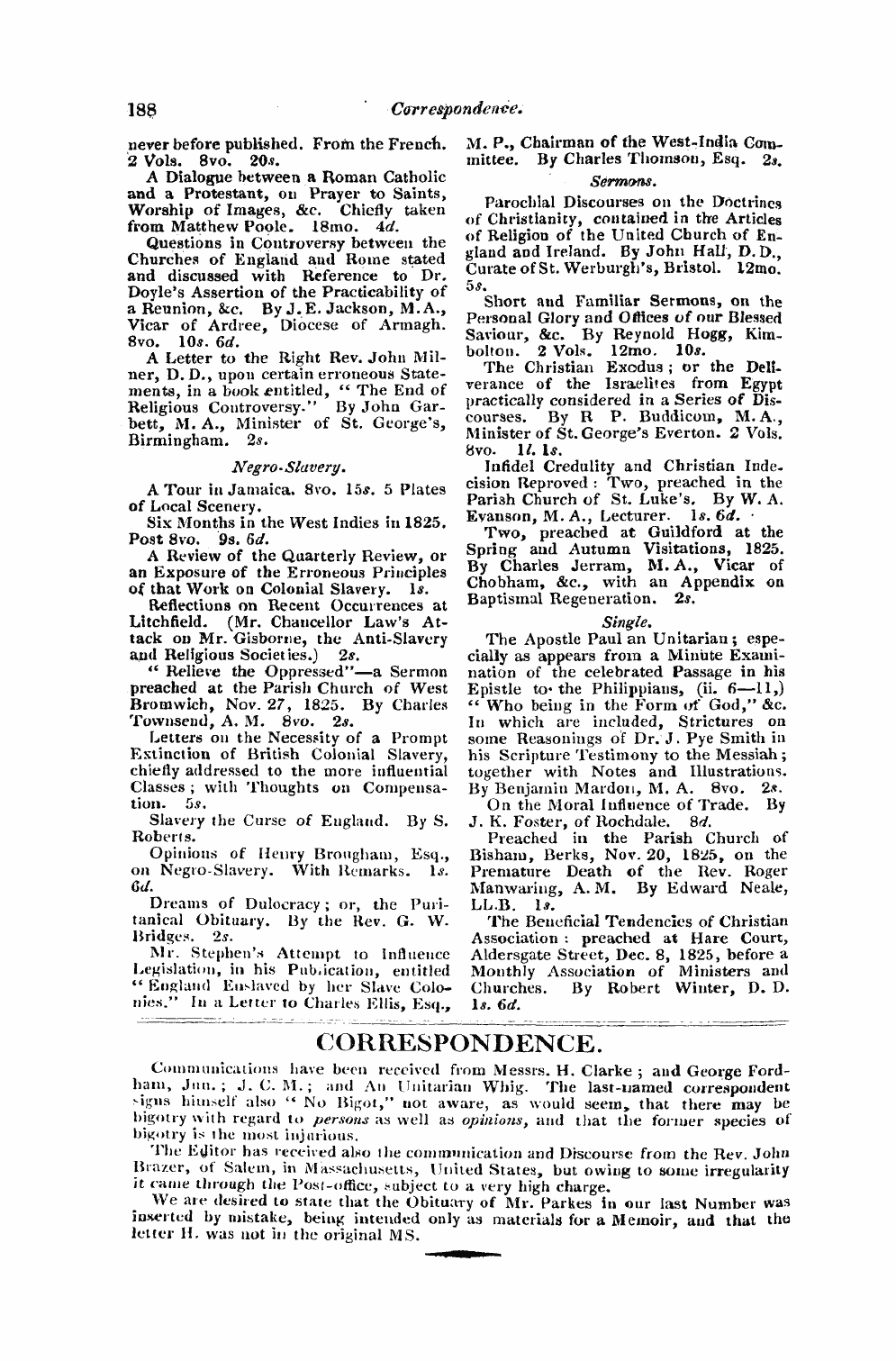 Monthly Repository (1806-1838) and Unitarian Chronicle (1832-1833): F Y, 1st edition - Untitled Article