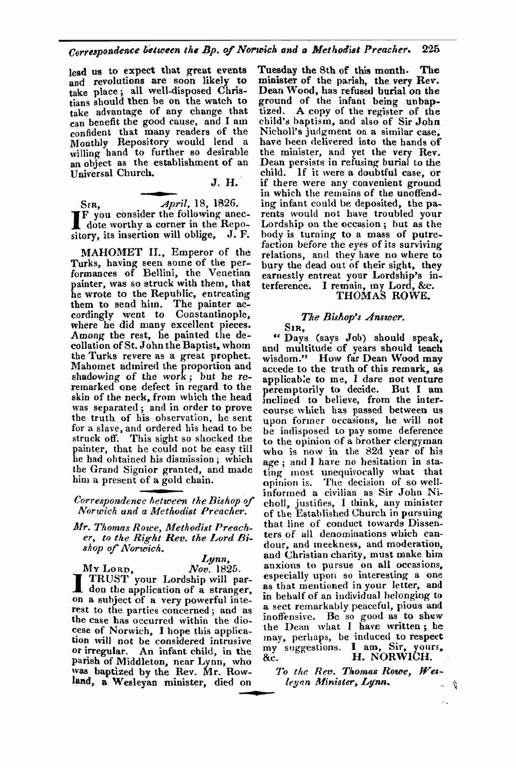 Monthly Repository (1806-1838) and Unitarian Chronicle (1832-1833): F Y, 1st edition - Untitled Article