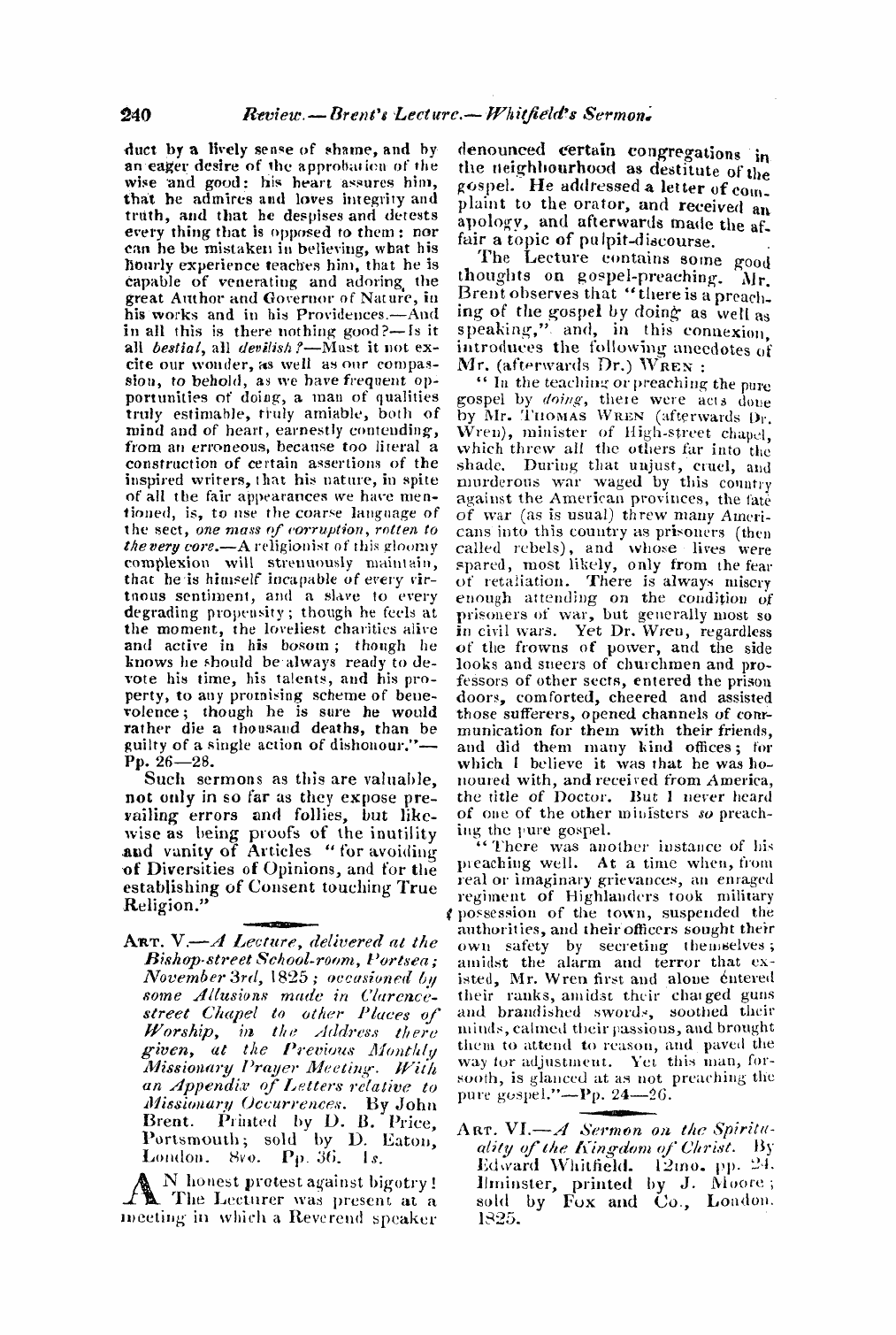 Monthly Repository (1806-1838) and Unitarian Chronicle (1832-1833): F Y, 1st edition - Untitled Article