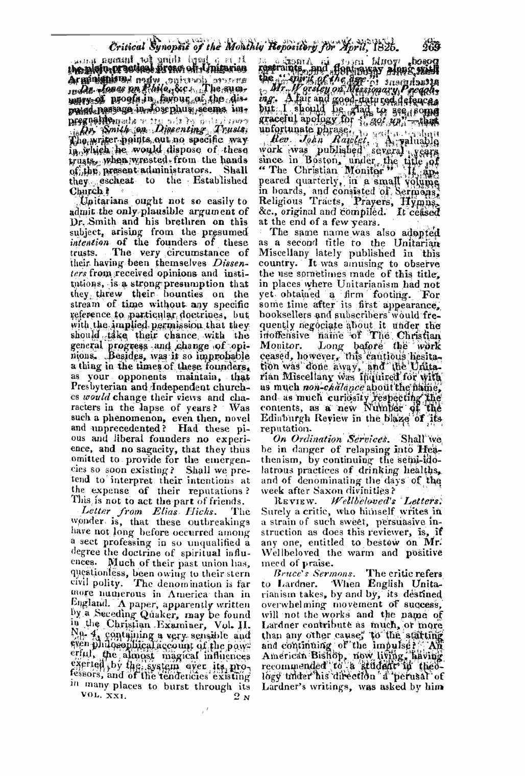 Monthly Repository (1806-1838) and Unitarian Chronicle (1832-1833): F Y, 1st edition - Untitled Article