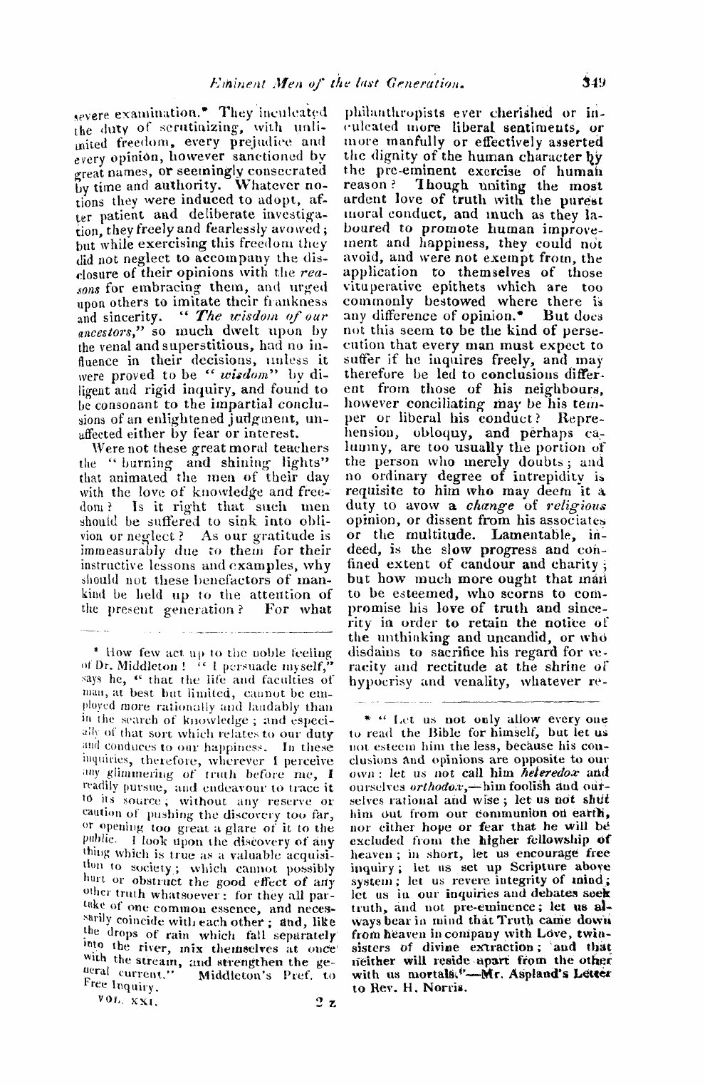 Monthly Repository (1806-1838) and Unitarian Chronicle (1832-1833): F Y, 1st edition: 33