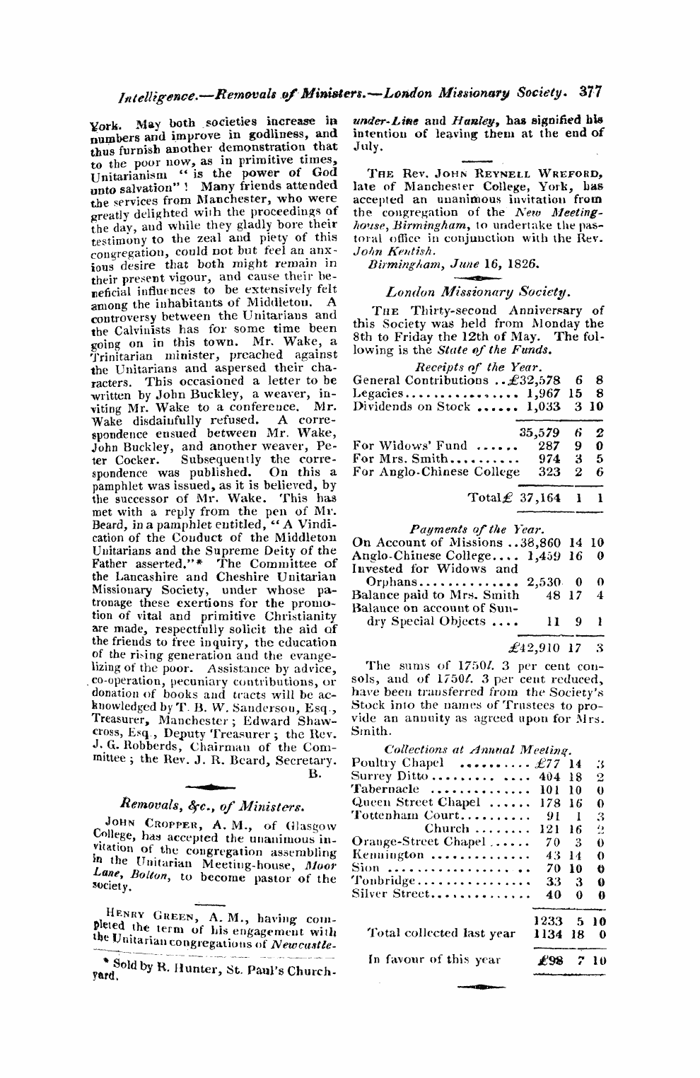 Monthly Repository (1806-1838) and Unitarian Chronicle (1832-1833): F Y, 1st edition: 61