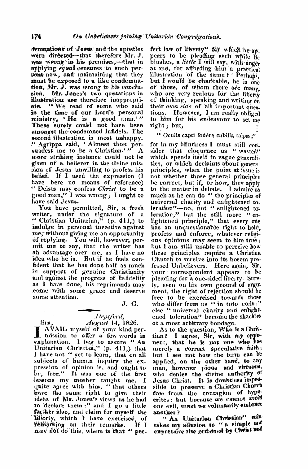 Monthly Repository (1806-1838) and Unitarian Chronicle (1832-1833): F Y, 1st edition - Untitled Article