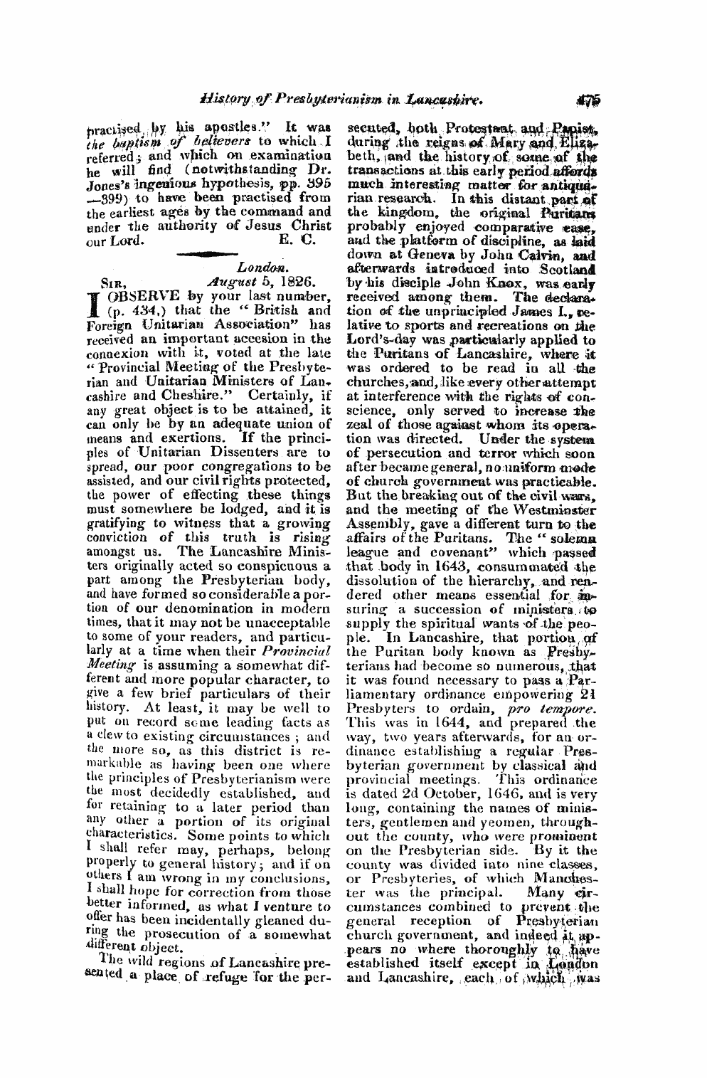 Monthly Repository (1806-1838) and Unitarian Chronicle (1832-1833): F Y, 1st edition - Untitled Article