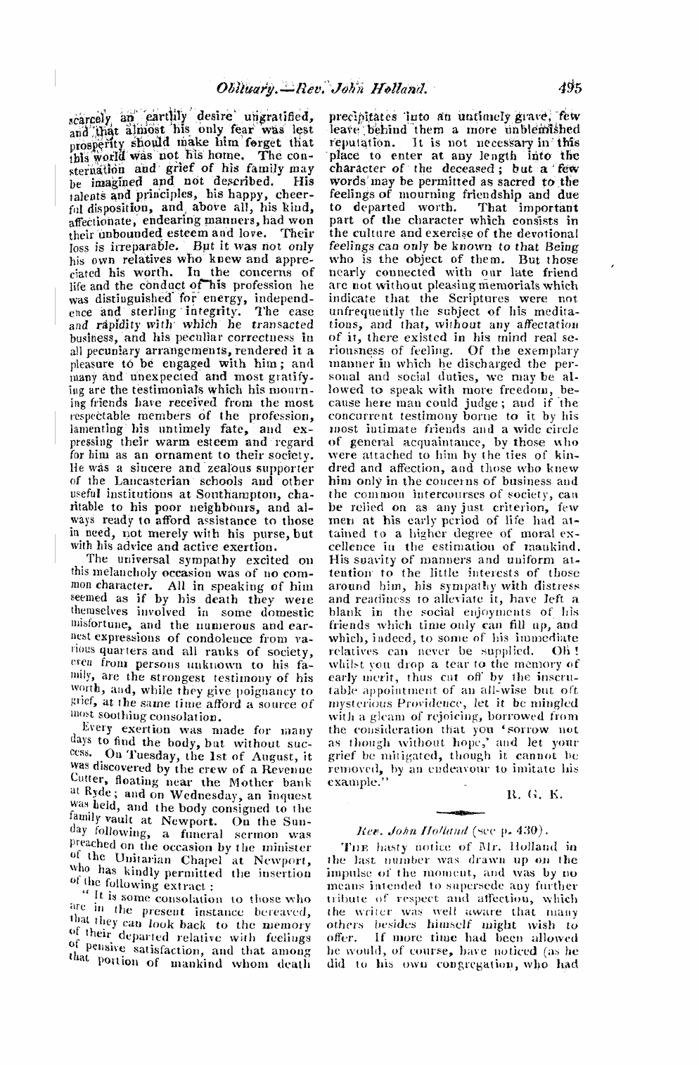 Monthly Repository (1806-1838) and Unitarian Chronicle (1832-1833): F Y, 1st edition: 51