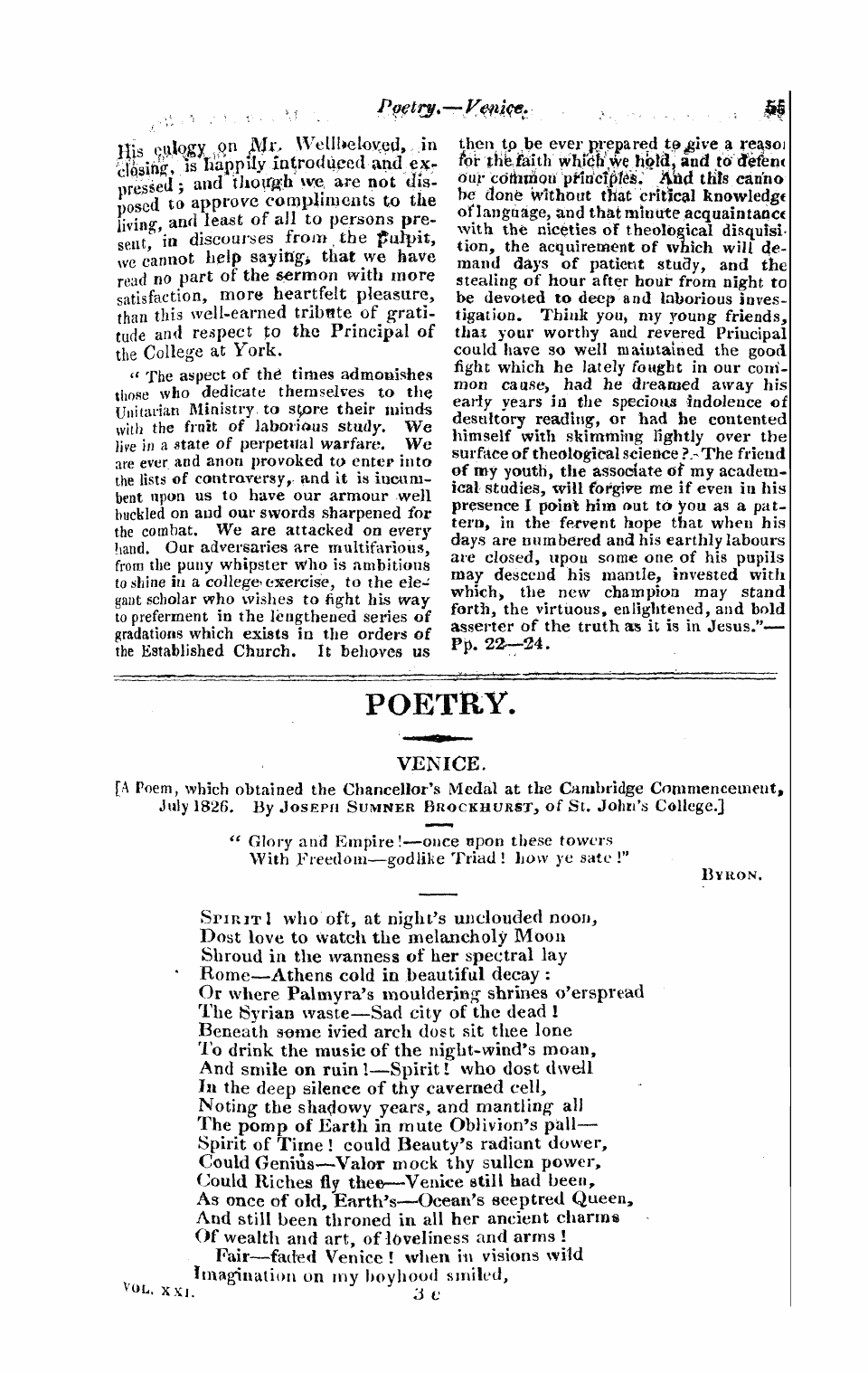 Monthly Repository (1806-1838) and Unitarian Chronicle (1832-1833): F Y, 1st edition - Untitled Article