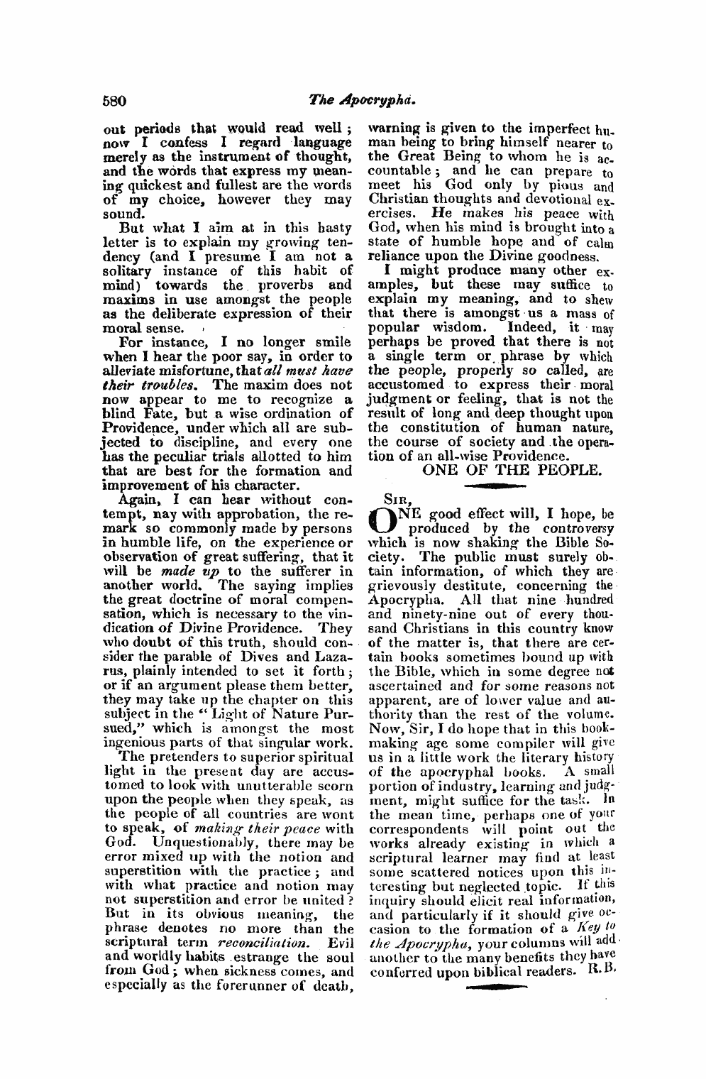 Monthly Repository (1806-1838) and Unitarian Chronicle (1832-1833): F Y, 1st edition - Untitled Article