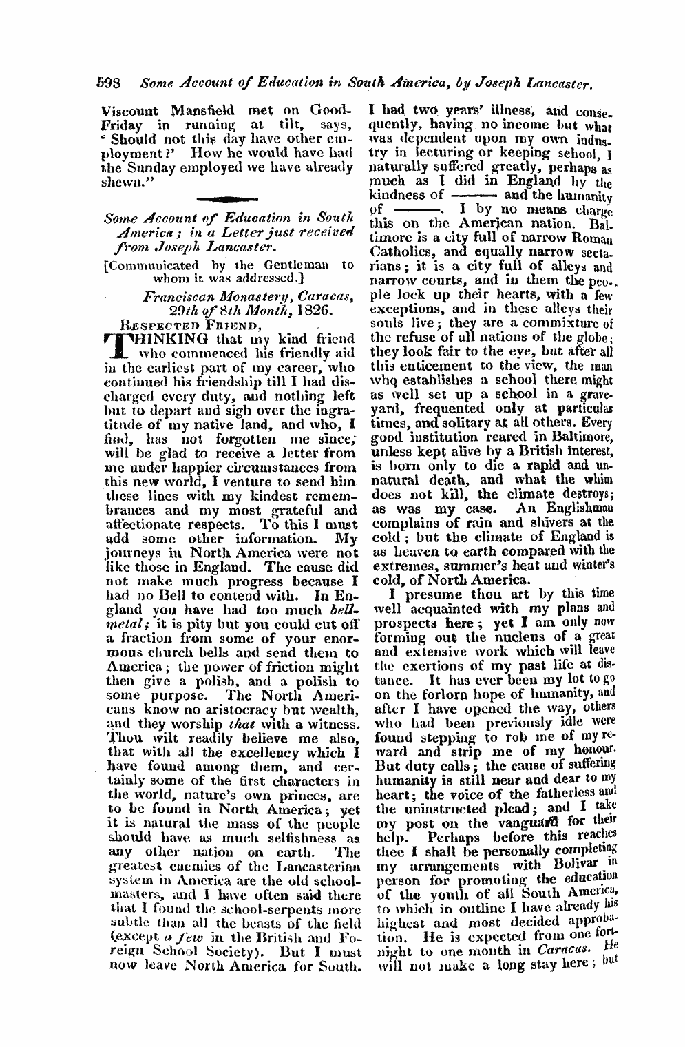 Monthly Repository (1806-1838) and Unitarian Chronicle (1832-1833): F Y, 1st edition - Untitled Article