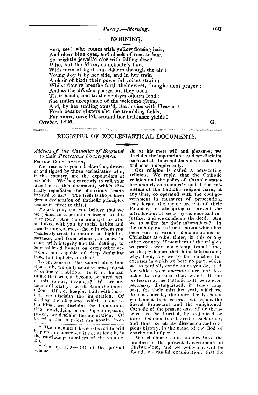 Monthly Repository (1806-1838) and Unitarian Chronicle (1832-1833): F Y, 1st edition - Untitled Article