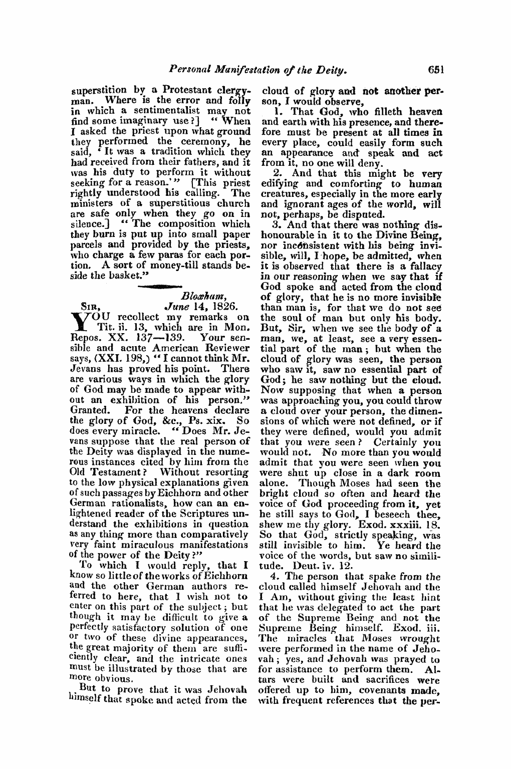 Monthly Repository (1806-1838) and Unitarian Chronicle (1832-1833): F Y, 1st edition - Untitled Article