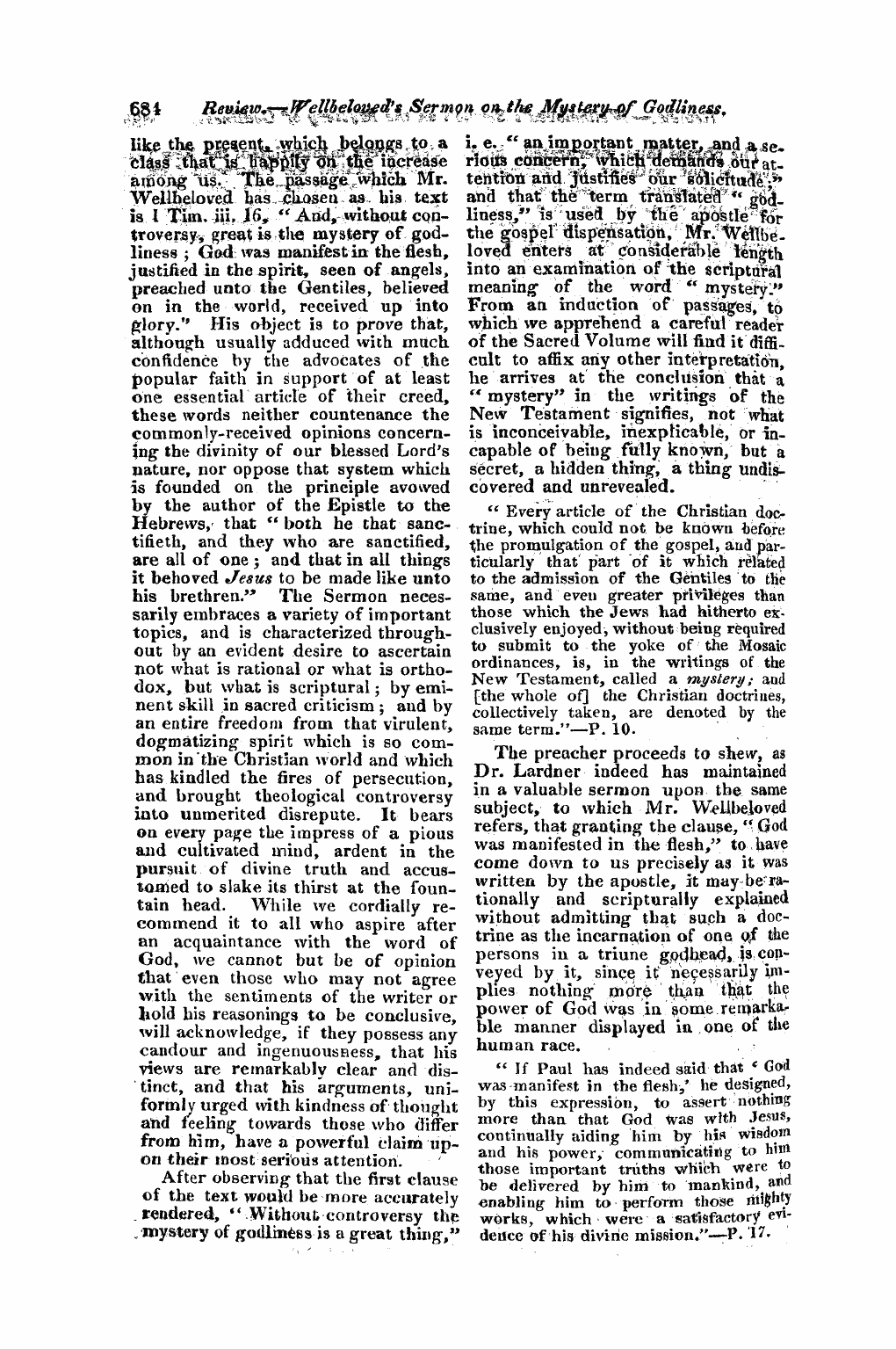 Monthly Repository (1806-1838) and Unitarian Chronicle (1832-1833): F Y, 1st edition - Untitled Article